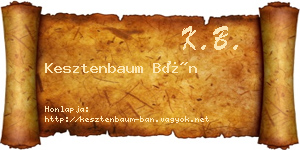 Kesztenbaum Bán névjegykártya
